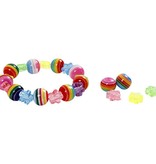 Set of 20 colorful beads with stripes