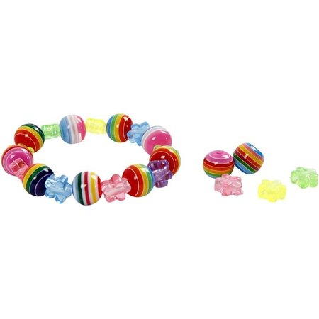 Set of 20 colorful beads with stripes