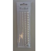 Embellishments / Verzierungen Half beads, size 2-8 mm, white, 140 sorted