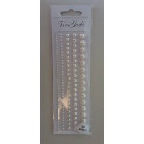 Half beads, size 2-8 mm, white, 140 sorted