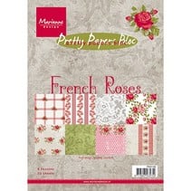 Smukke Papers, A5, franske Roses, 32 ark, 4 x 8 motiver