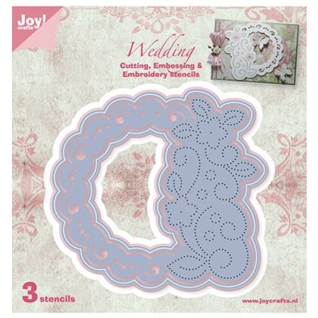 Joy!Crafts und JM Creation Taglio e goffratura modello di stencil più ricamo!