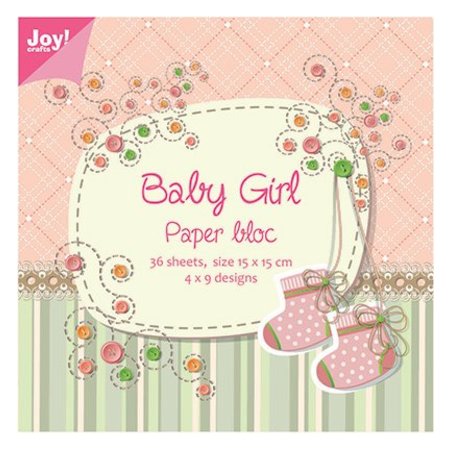 Joy!Crafts und JM Creation Blocco di carta, 15x15cm, Baby Girl