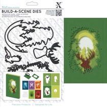 Skjæring og preging sjablong for en skygge boks kort, reinsdyr