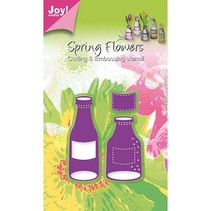 Joy Crafts, Flaschen und Etikette, 31x55/27x71/21x18mm