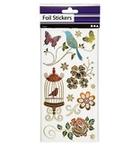 Sticker Pretty folie klistremerke, ark 10,4x29 cm, sort med gull effekt, Spring, 4. Ark