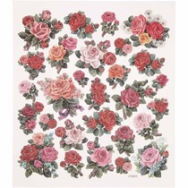 Folie klistremerke ark 15x16, 5 cm, roser, en ark