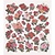 Sticker autocollant feuille feuille 15x16, 5 cm, roses, 1 feuille