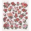 Sticker autocollant feuille feuille 15x16, 5 cm, roses, 1 feuille