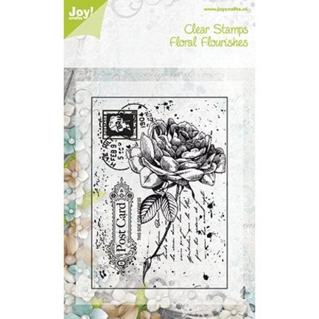 Joy!Crafts und JM Creation Gennemsigtige Frimærker, Gammel steg på et postkort