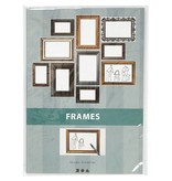 KARTEN und Zubehör / Cards Frame, vel 26,2 x18, 5 cm, metallic kleuren, 16 sorteren. Vel