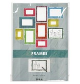 KARTEN und Zubehör / Cards Frame, x18 folha de 26,2, a 5 cm, cores fortes, tipo 16. Folha