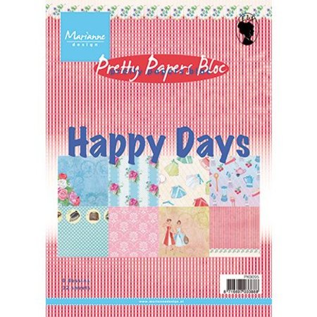 DESIGNER BLÖCKE  / DESIGNER PAPER Jolis papiers, A5, Happy Days, 4x 8 motifs