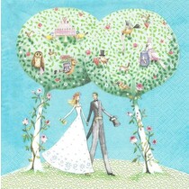 Neu 5 Motivservietten: Hochzeit