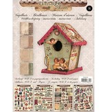 Objekten zum Dekorieren / objects for decorating 01 Craft Kit: MDF e carta decorazione della casa degli uccelli, 17 cm.