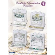 conjunto de material para 4 tarjeta de boda noble