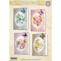 Ensemble matériel pour 4 cartes d'art de fleur I