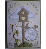 Joy!Crafts und JM Creation Alegria Artesanato, corte e estampagem stencil Birdhouse