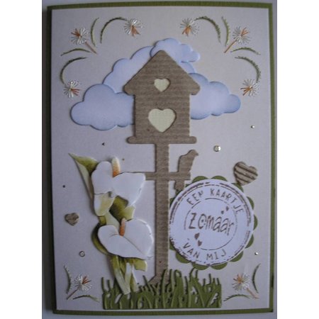 Joy!Crafts und JM Creation Alegria Artesanato, corte e estampagem stencil Birdhouse