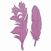 Metallschablone In´spire, Feathers on the Wind, 2,1 x 7,2 - 3,1 x 8,5 cm, 2 Stück