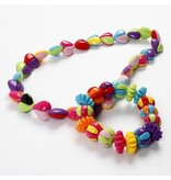 Kinder Bastelsets / Kids Craft Kits Two-part acrylic beads hearts, in 9 great colors, H: 16 mm, hole size 2 mm