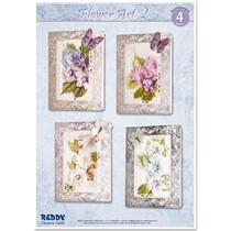 Bastelset für 4 edele Blumenkarten