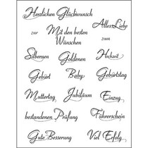 Clear stempels, Duitse tekst, 14x18cm