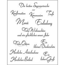 Transparante stempels, Duitse tekst, 14x18cm