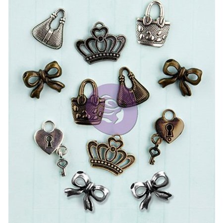 Prima Marketing und Petaloo Iconos de metal adornos, 1.9cm / 12pcs