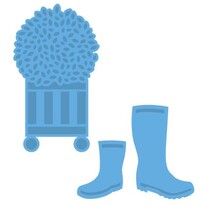 Puncionar e gravação em relevo modelos: botas de borracha e arbusto