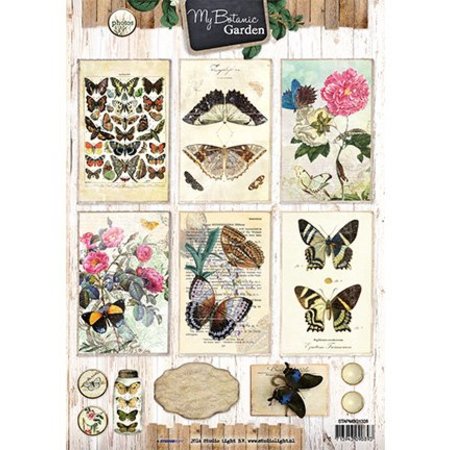 Vintage, Nostalgia und Shabby Shic A4 sheet, My Botanic Garden