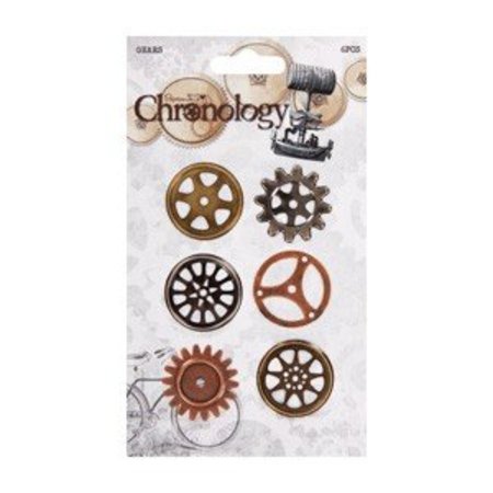 Embellishments / Verzierungen Räderchen, 6 Stück,Chronologie