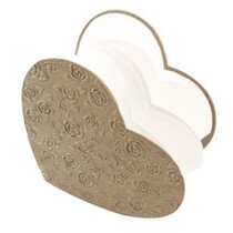 Papmache Leporello: Roses, hjerte form, 15x13, 5 cm