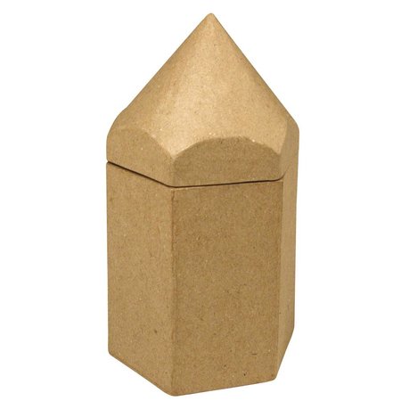 Objekten zum Dekorieren / objects for decorating Papir mache sekskant containere, blyant, 9x8x16 cm