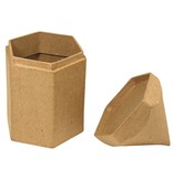 Objekten zum Dekorieren / objects for decorating Papmache sekskant containere, blyant, 9x8x16 cm