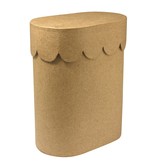 Objekten zum Dekorieren / objects for decorating Papier mache container, Jacobsschelp, 8x13x16 cm, ovaal, met deksel