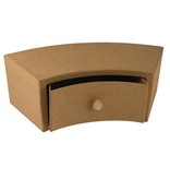 Objekten zum Dekorieren / objects for decorating Paper mache drawer cabinet, 30x12x10 cm, half round 1 drawer