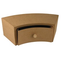 Paper mache drawer cabinet, 30x12x10 cm, half round 1 drawer