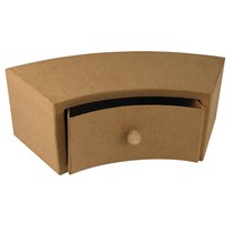 Pappmaché-Schubladenschrank, 30x12x10 cm, halbrund 1 Schublade