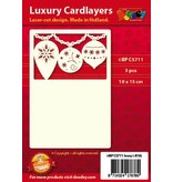 KARTEN und Zubehör / Cards Luxe oplegkaart 1Set met 3 kaarten, 10 x 15 cm