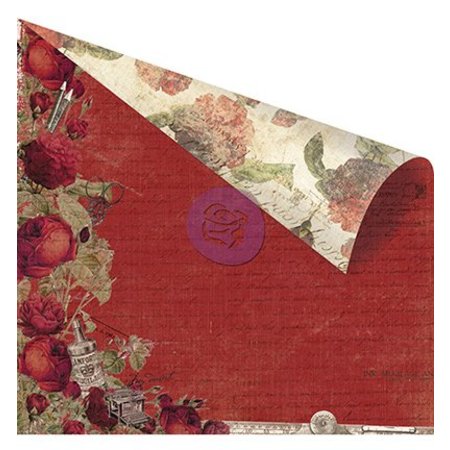 Designer Papier Scrapbooking: 30,5 x 30,5 cm Papier Doppelseitig bedrucktes Designerpapier, " Red Romance"