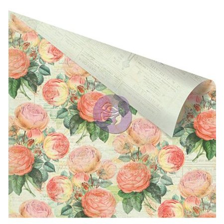 Prima Marketing und Petaloo Double-sided printed designer paper, "Pink Roses"