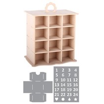 cabinet 3D Calendario dell'Avvento + 2 stencil