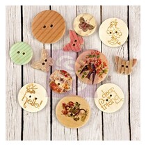 Fée Rhymes, 12 boutons Holze