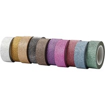 Self-adhesive tape with glitter surface