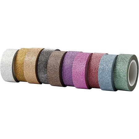 DEKOBAND / RIBBONS / RUBANS ... Selvklebende tape med glitter finish i 10 forskjellige. Suits av 6 m