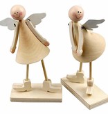 Objekten zum Dekorieren / objects for decorating Set van 2 Angel 15 cm klokvormige, staande engelen gemaakt van hout