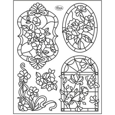 Viva Dekor und My paperworld Timbri trasparenti, Finestra Tiffany