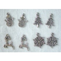 Metall - Charms 4x2 st. Winter