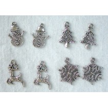 Metall - Charms 4x2 st. Winter